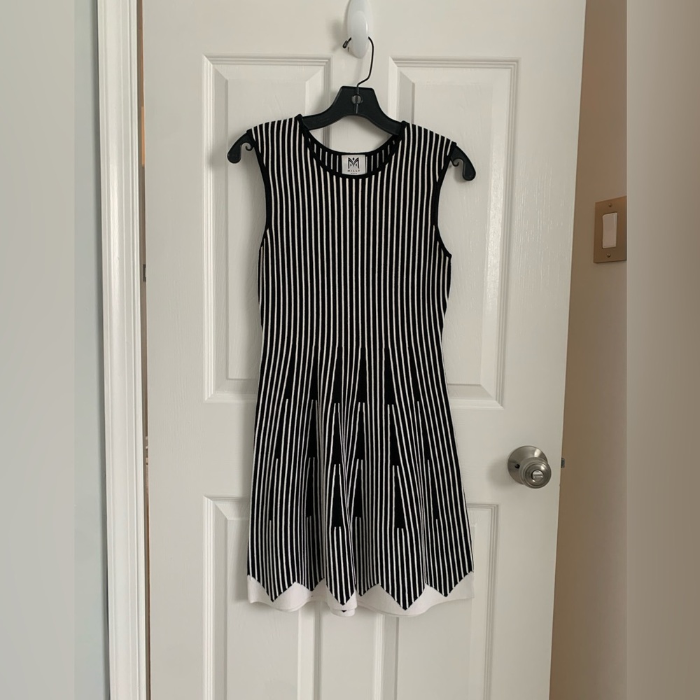 Milly kids Black and White Striped Dress